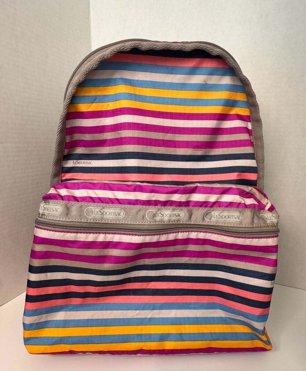 Lesportsac Multicolor Striped Nylon Backpack